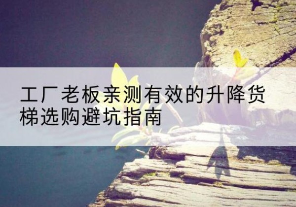 曲江升降货梯怎么选-工厂老板亲测有效的升降货梯选购避坑指南